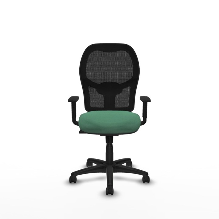 Alocén sincro malla negra bali verde esmeralda brazos 1D base poliamida  ruedas engomadas 50mm