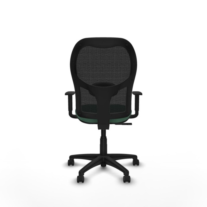 Alocén sincro malla negra bali verde esmeralda brazos 1D base poliamida  ruedas engomadas 50mm