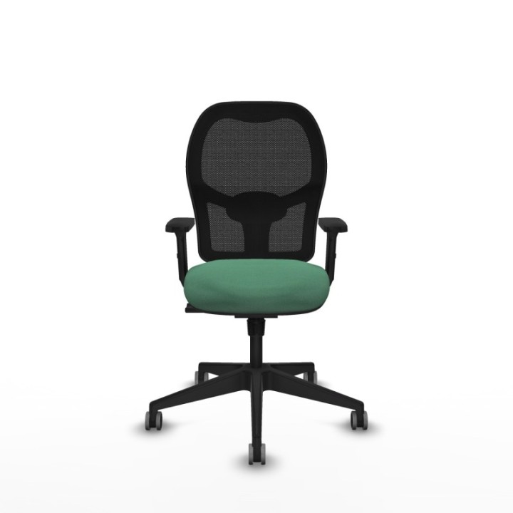 Alocén sincro malla negra bali verde esmeralda brazos 2D base piramidal  ruedas engomadas 65mm