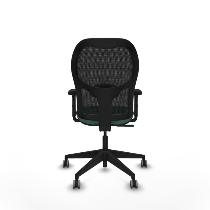 Alocén sincro malla negra bali verde esmeralda brazos 2D base piramidal  ruedas engomadas 65mm