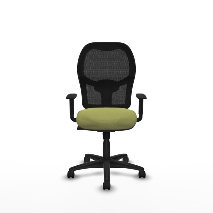 Alocén sincro malla negra bali verde oliva brazos 1D base poliamida  ruedas nailon 50mm