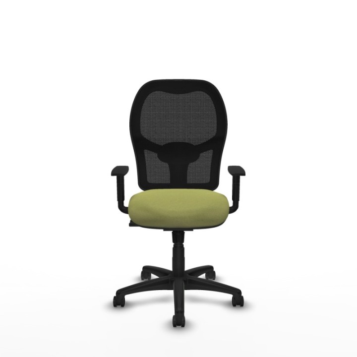 Alocén sincro malla negra bali verde oliva brazos 1D base poliamida  ruedas engomadas 50mm