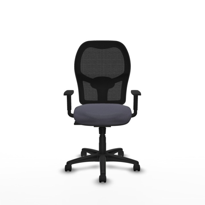 Alocén sincro malla negra bali gris oscuro brazos 1D base poliamida  ruedas nailon 50mm