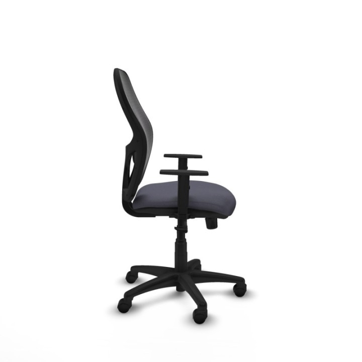 Alocén sincro malla negra bali gris oscuro brazos 1D base poliamida  ruedas nailon 50mm