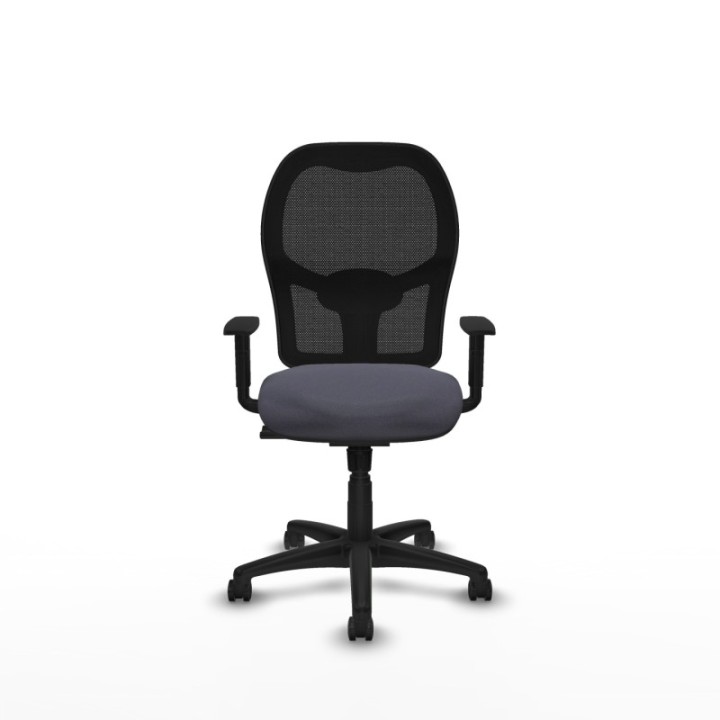 Alocén sincro malla negra bali gris oscuro brazos 1D base poliamida  ruedas engomadas 50mm