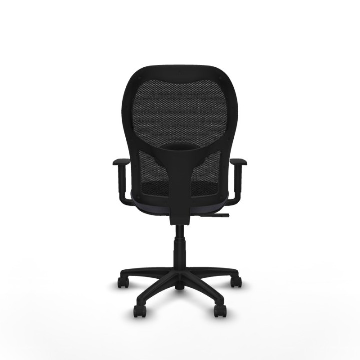 Alocén sincro malla negra bali gris oscuro brazos 1D base poliamida  ruedas engomadas 50mm