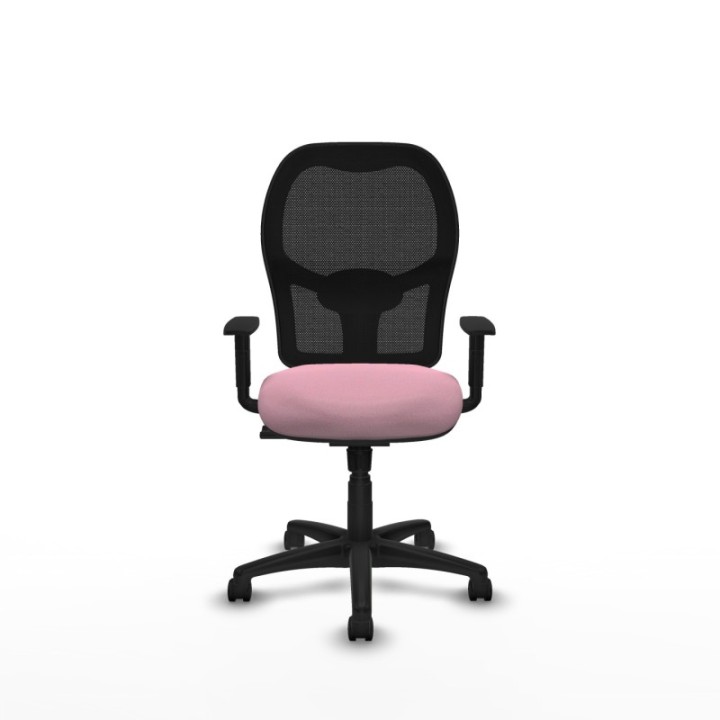 Alocén sincro malla negra bali rosa brazos 1D base poliamida  ruedas nailon 50mm