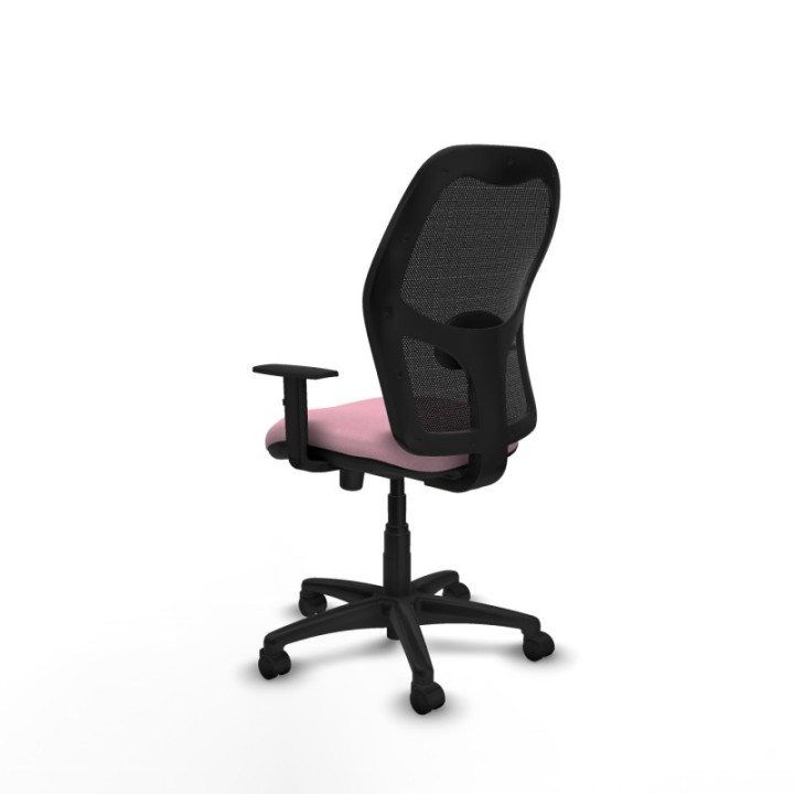 Alocén sincro malla negra bali rosa brazos 1D base poliamida  ruedas nailon 50mm