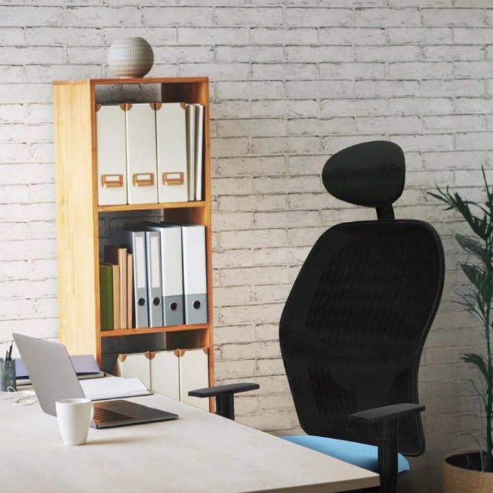 Alocén sincro malla negra bali rosa brazos 1D base poliamida cabecero fijo ruedas nailon 50mm