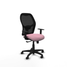 Alocén sincro malla negra bali rosa brazos 1D base poliamida  ruedas engomadas 50mm