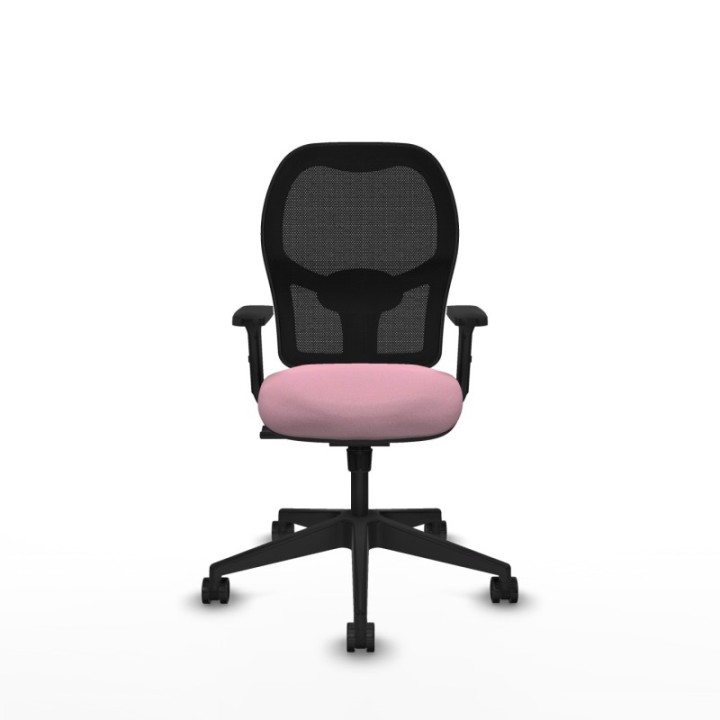 Alocén sincro malla negra bali rosa brazos 2D base piramidal  ruedas nailon 65mm