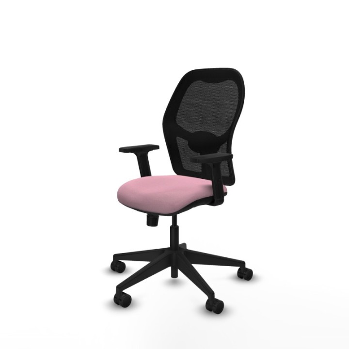 Alocén sincro malla negra bali rosa brazos 2D base piramidal  ruedas nailon 65mm