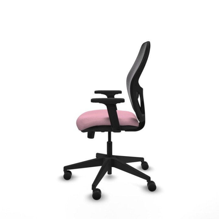 Alocén sincro malla negra bali rosa brazos 2D base piramidal  ruedas nailon 65mm