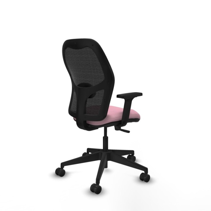 Alocén sincro malla negra bali rosa brazos 2D base piramidal  ruedas nailon 65mm