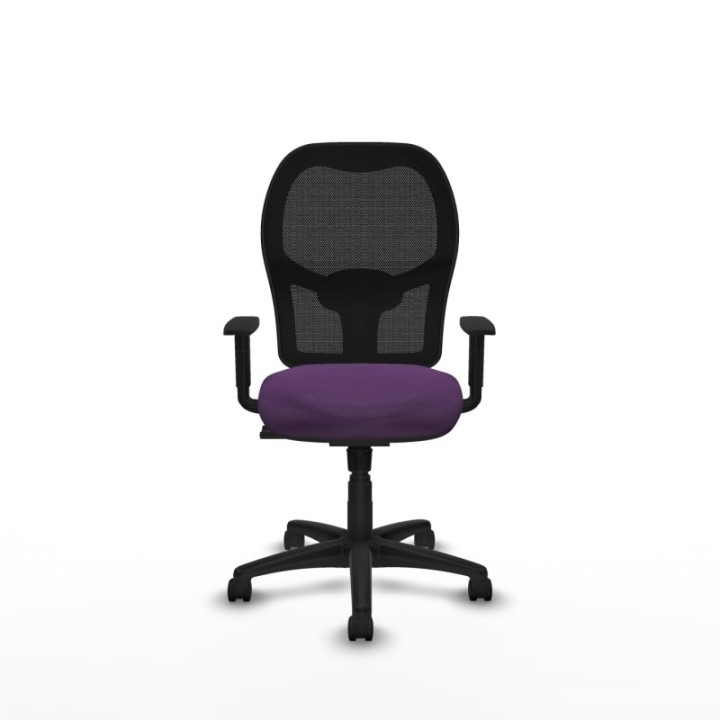 Alocén sincro malla negra bali morado brazos 1D base poliamida  ruedas nailon 50mm