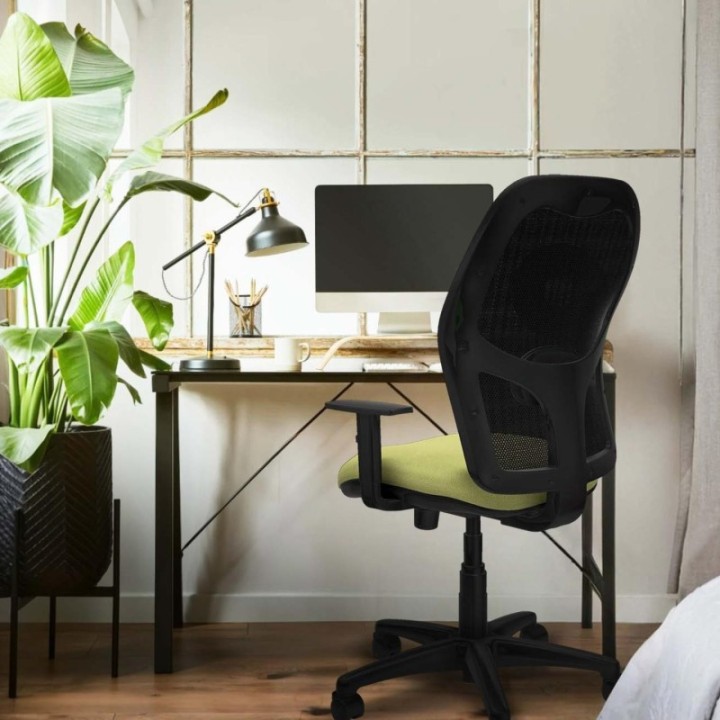 Alocén sincro malla negra bali lila brazos 1D base poliamida  ruedas nailon 50mm