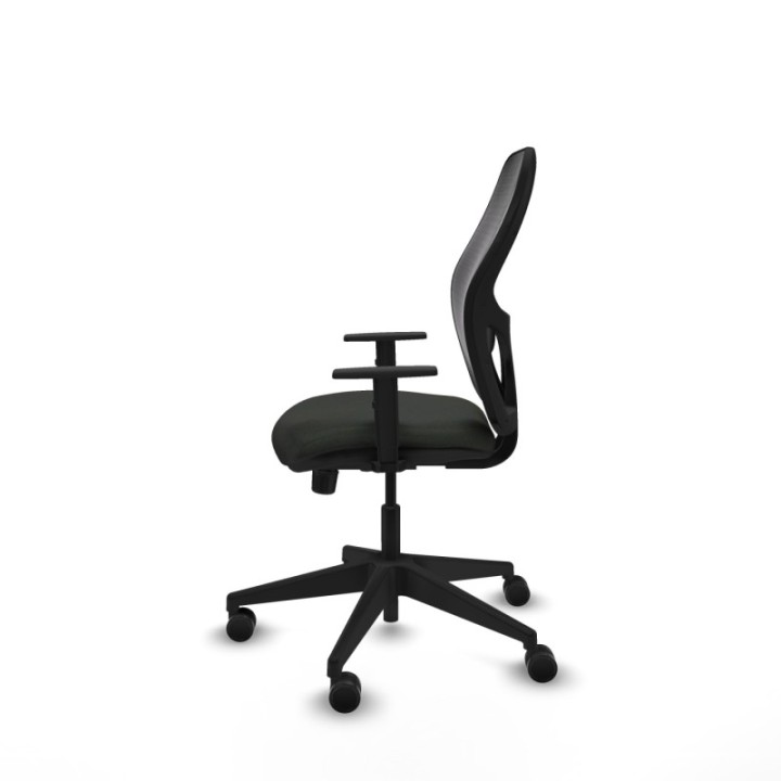 Alocén sincro malla negra bali negro brazos 1D base piramidal  ruedas nailon 65mm