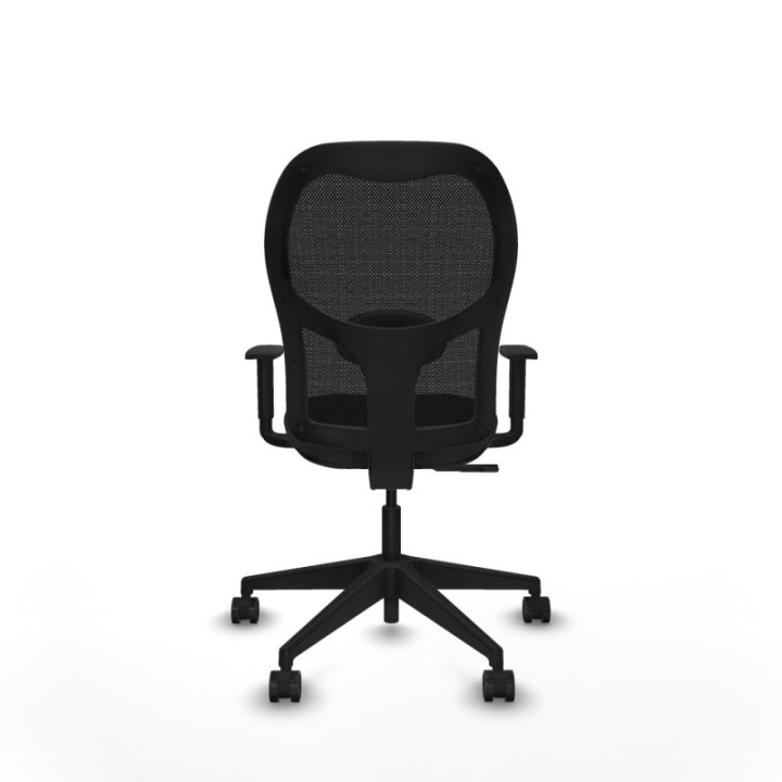 Alocén sincro malla negra bali negro brazos 1D base piramidal  ruedas nailon 65mm