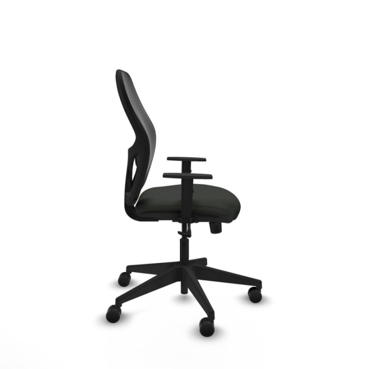 Alocén sincro malla negra bali negro brazos 1D base piramidal  ruedas nailon 65mm