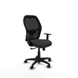 Alocén sincro malla negra bali negro brazos 1D base poliamida  ruedas nailon 50mm