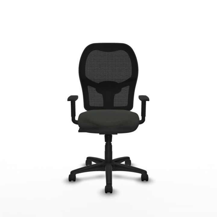 Alocén sincro malla negra bali negro brazos 1D base poliamida  ruedas nailon 50mm