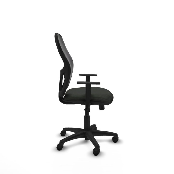 Alocén sincro malla negra bali negro brazos 1D base poliamida  ruedas nailon 50mm