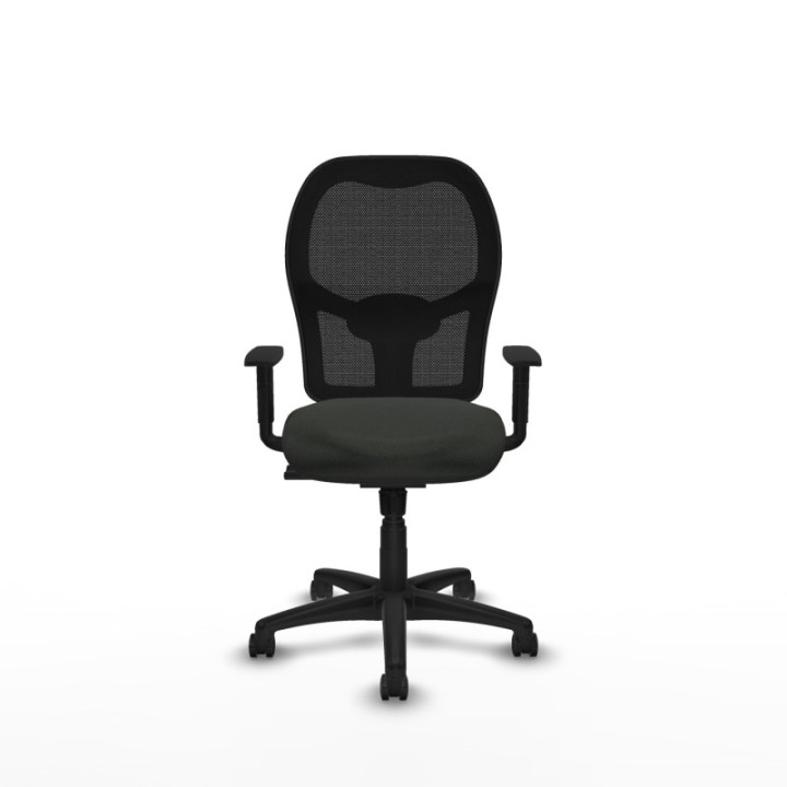 Alocén sincro malla negra bali negro brazos 1D base poliamida  ruedas engomadas 50mm