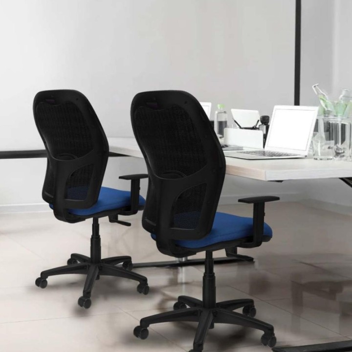 Alocén sincro malla negra bali negro brazos 1D base poliamida  ruedas engomadas 50mm