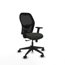 Alocén sincro malla negra bali negro brazos 2D base piramidal  ruedas nailon 65mm