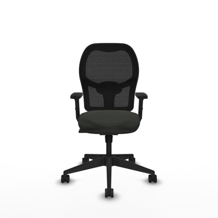 Alocén sincro malla negra bali negro brazos 2D base piramidal  ruedas nailon 65mm