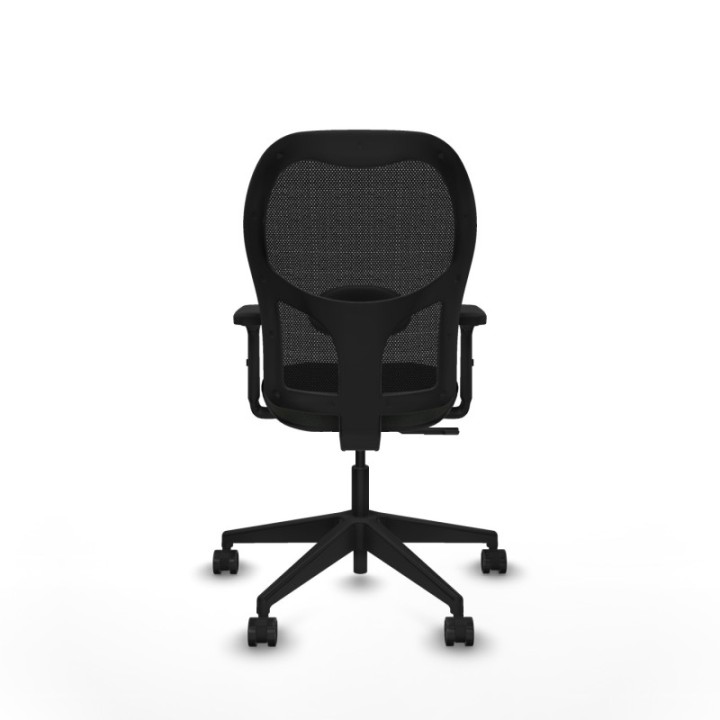 Alocén sincro malla negra bali negro brazos 2D base piramidal  ruedas nailon 65mm