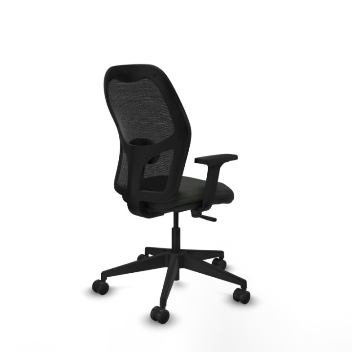 Alocén sincro malla negra bali negro brazos 2D base piramidal  ruedas nailon 65mm