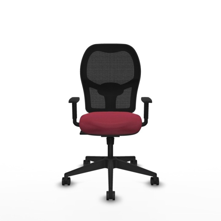 Alocén sincro malla negra bali granate brazos 1D base piramidal  ruedas nailon 65mm