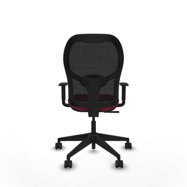 Alocén sincro malla negra bali granate brazos 1D base piramidal  ruedas nailon 65mm