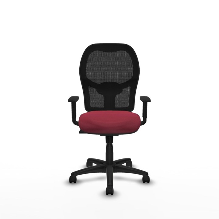 Alocén sincro malla negra bali granate brazos 1D base poliamida  ruedas nailon 50mm