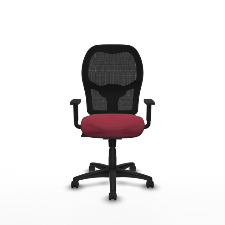 Alocén sincro malla negra bali granate brazos 1D base poliamida  ruedas engomadas 50mm