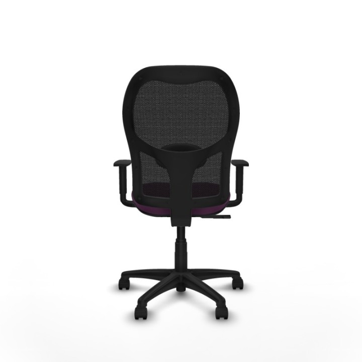 Alocén sincro malla negra similpiel morado brazos 1D base poliamida  ruedas nailon 50mm