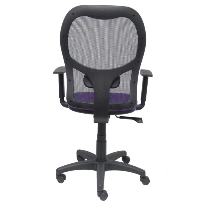 Silla Alocén malla negra asiento bali lila brazos regulables