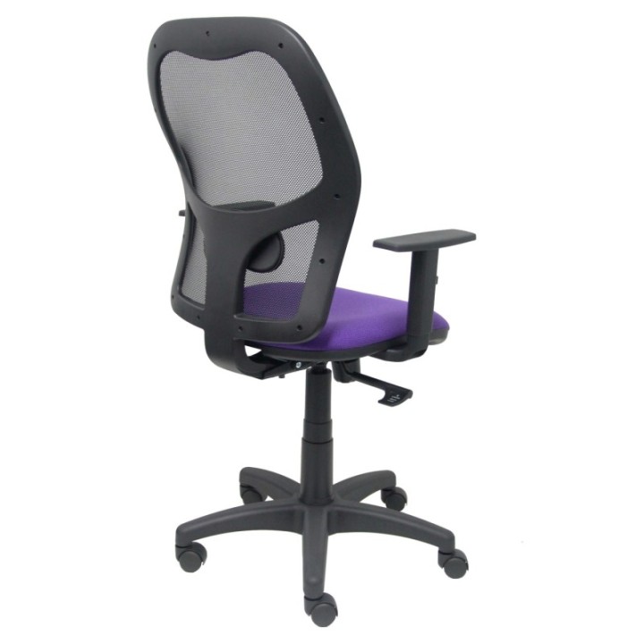 Silla Alocén malla negra asiento bali lila brazos regulables