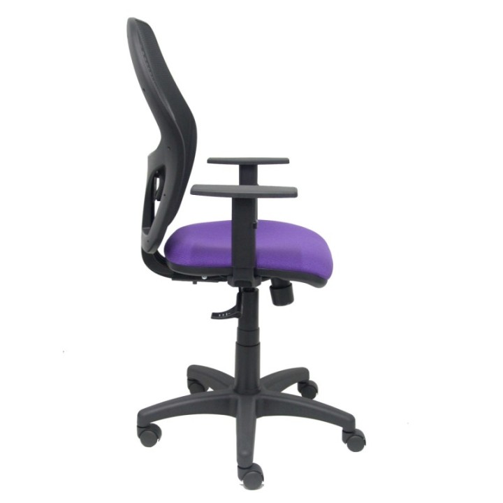 Silla Alocén malla negra asiento bali lila brazos regulables