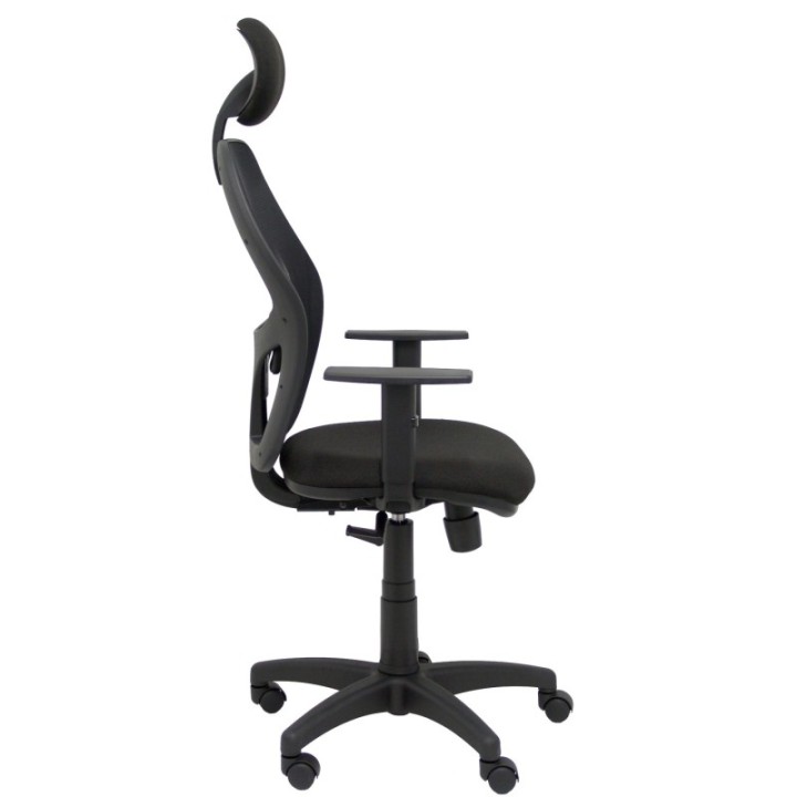 Silla Alocén malla negra asiento bali negro brazos regulables cabecero fijo