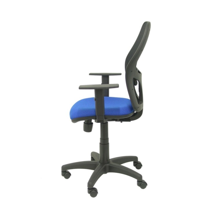 Silla Alocén malla negra asiento bali azul brazos regulables