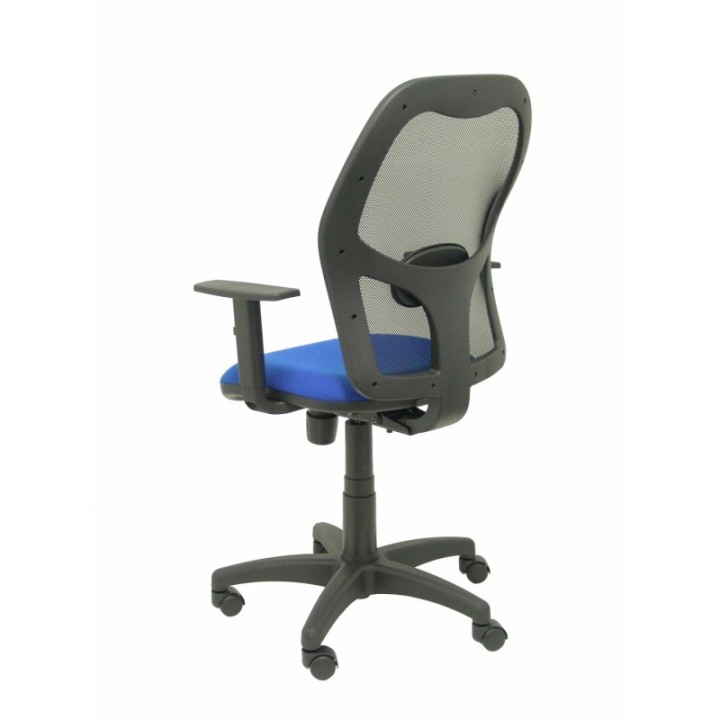 Silla Alocén malla negra asiento bali azul brazos regulables