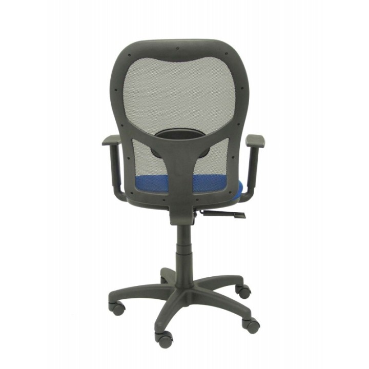 Silla Alocén malla negra asiento bali azul brazos regulables