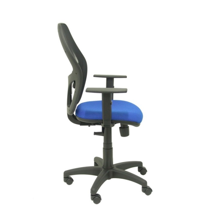 Silla Alocén malla negra asiento bali azul brazos regulables
