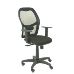 Silla Alocén malla negra asiento bali negro brazos regulables