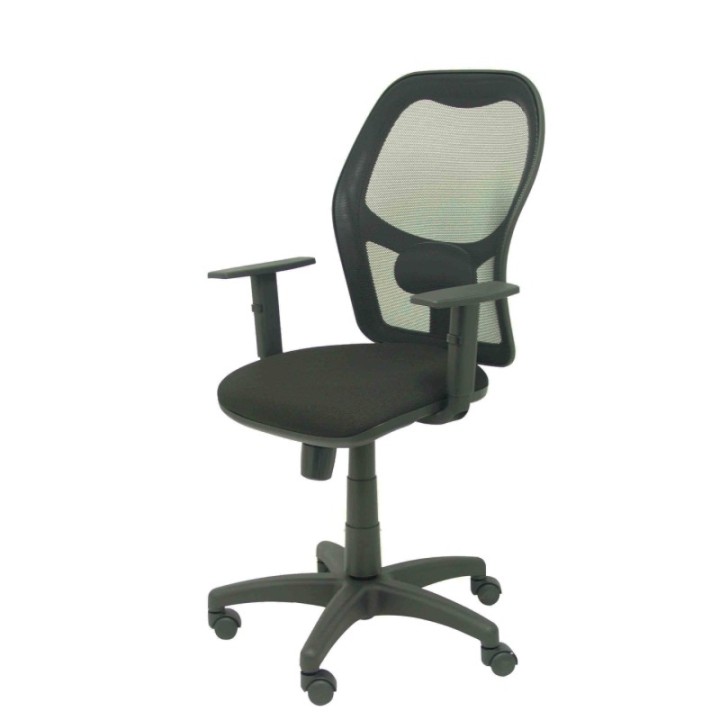 Silla Alocén malla negra asiento bali negro brazos regulables