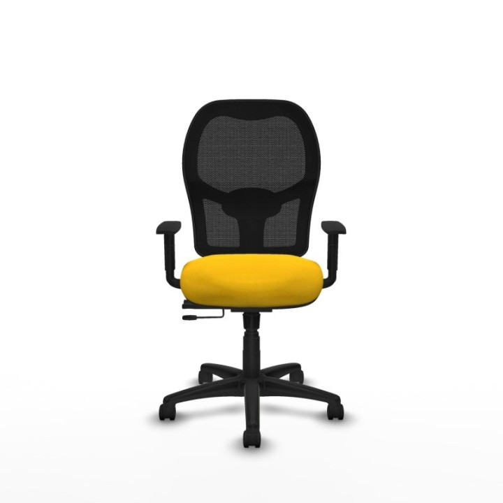 Alocén traslack malla negra bali amarillo brazos 1D base poliamida  ruedas nailon 50mm