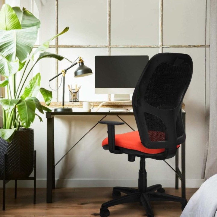 Alocén traslack malla negra bali gris brazos 1D base poliamida  ruedas nailon 50mm