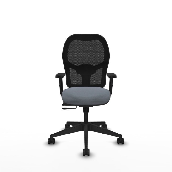 Alocén traslack malla negra bali gris brazos 2D base piramidal  ruedas nailon 65mm